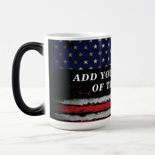 Add your own text on grunge American flag Magische Mok (Links)