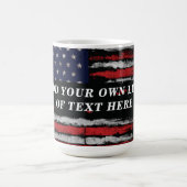 Add your own text on grunge American flag Magische Mok (Midden)