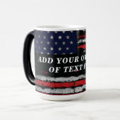 Add your own text on grunge American flag Magische Mok (Voorkant links)