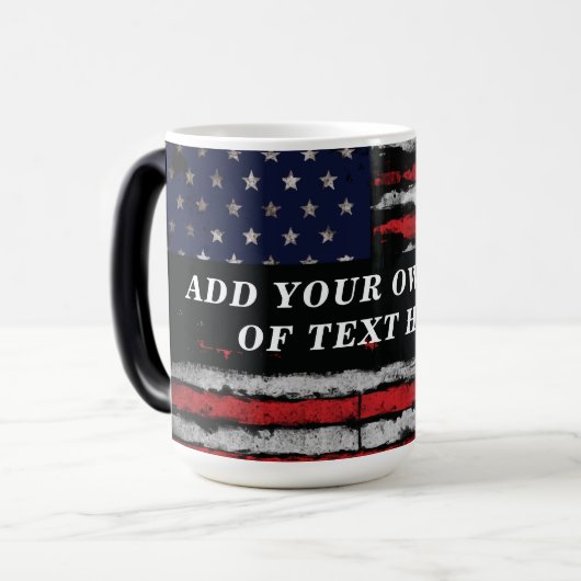 Add your own text on grunge American flag Magische Mok (Voorkant links)