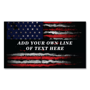 Add your own text on grunge American flag Magnetisch Visitekaartje