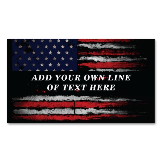 Add your own text on grunge American flag Magnetisch Visitekaartje (Voorkant)