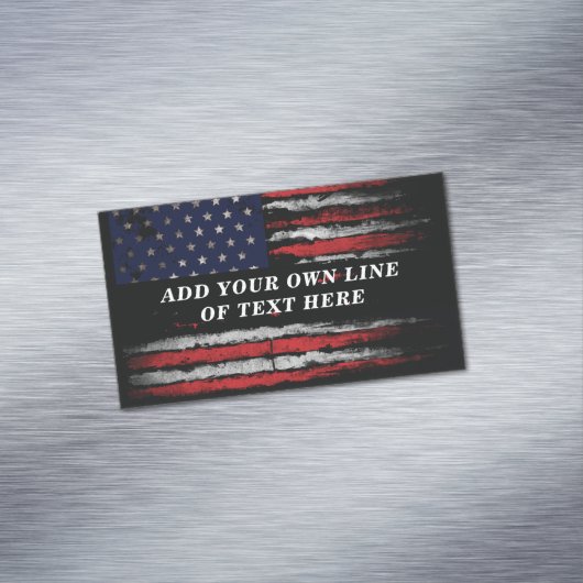 Add your own text on grunge American flag Magnetisch Visitekaartje (Voorbeeld)