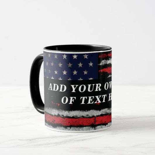 Add your own text on grunge American flag Mok (Voorkant links)
