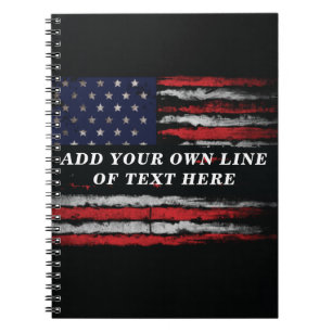 Add your own text on grunge American flag Notitieboek
