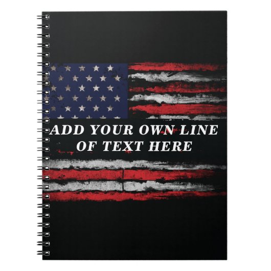 Add your own text on grunge American flag Notitieboek (Voorkant)