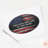 Add your own text on grunge American flag Ovale Sticker (Envelop)
