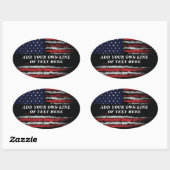 Add your own text on grunge American flag Ovale Sticker (Vel)