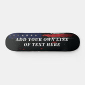 Add your own text on grunge American flag Persoonlijk Skateboard (Horizontaal)