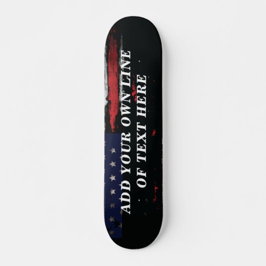Add your own text on grunge American flag Persoonlijk Skateboard (Voorkant)