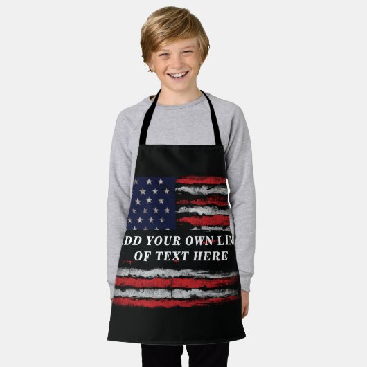 Add your own text on grunge American flag Schort (Gedragen)