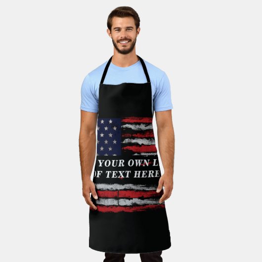 Add your own text on grunge American flag Schort (Gedragen)