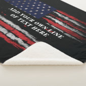 Add your own text on grunge American flag Sherpa Deken (3/4)