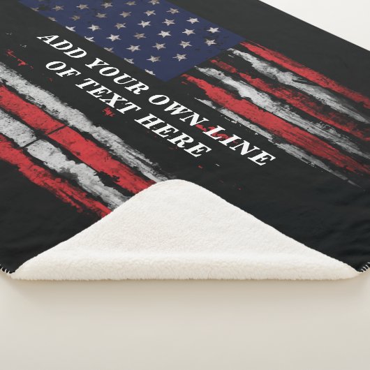 Add your own text on grunge American flag Sherpa Deken (3/4)