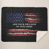 Add your own text on grunge American flag Sherpa Deken (Voorkant (horizontaal))