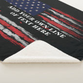 Add your own text on grunge American flag Sherpa Deken (3/4)