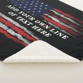 Add your own text on grunge American flag Sherpa Deken (3/4)