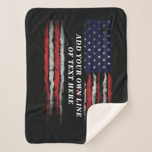 Add your own text on grunge American flag Sherpa Deken (Voorkant)