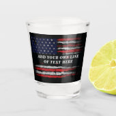 Add your own text on grunge American flag Shot Glas (Voorkant)
