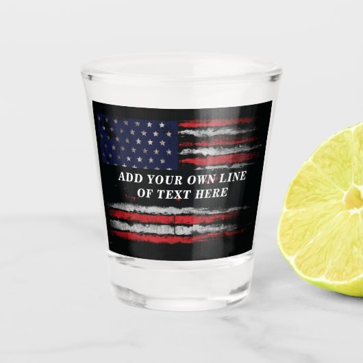 Add your own text on grunge American flag Shot Glas (Voorkant)