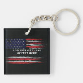 Add your own text on grunge American flag Sleutelhanger (Achterkant)