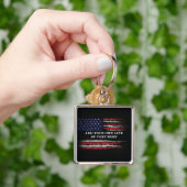 Add your own text on grunge American flag Sleutelhanger (Hand)