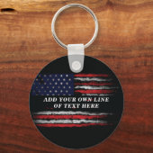 Add your own text on grunge American flag Sleutelhanger (Voorkant)