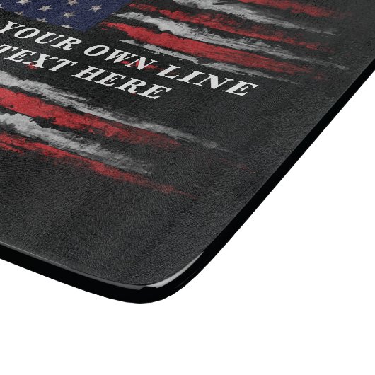 Add your own text on grunge American flag Snijplank (Hoek)