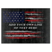 Add your own text on grunge American flag Snijplank (Voorkant)