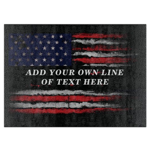 Add your own text on grunge American flag Snijplank (Voorkant)