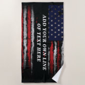 Add your own text on grunge American flag Strandlaken (Voorkant)