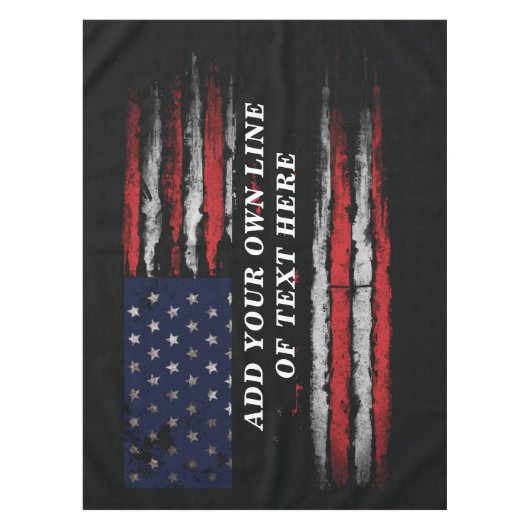 Add your own text on grunge American flag Tafelkleed (Voorkant)