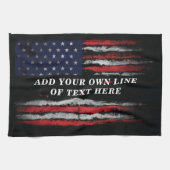 Add your own text on grunge American flag Theedoek (Horizontaal)