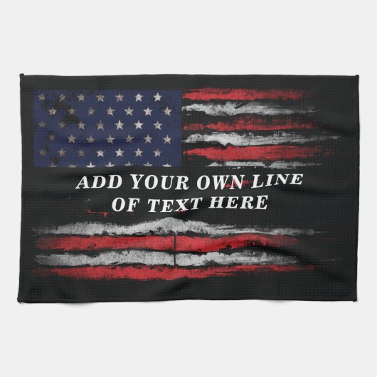 Add your own text on grunge American flag Theedoek (Horizontaal)