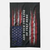 Add your own text on grunge American flag Theedoek (Verticaal)