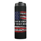 Add your own text on grunge American flag Thermosbeker (Voorkant)
