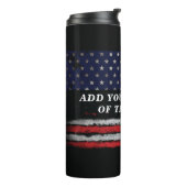Add your own text on grunge American flag Thermosbeker (Gedraaid links)