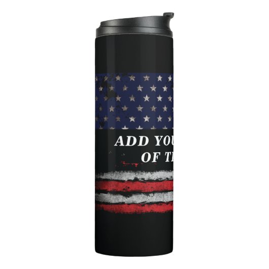 Add your own text on grunge American flag Thermosbeker (Gedraaid links)