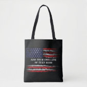Add your own text on grunge American flag Tote Bag (Voorkant)