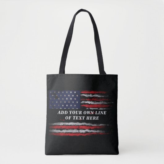 Add your own text on grunge American flag Tote Bag (Voorkant)