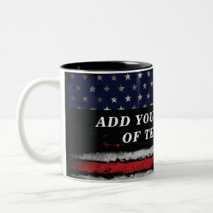 Add your own text on grunge American flag Tweekleurige Koffiemok
