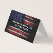 Add your own text on grunge American flag Visitekaartje (Achterkant)