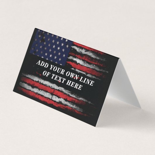 Add your own text on grunge American flag Visitekaartje (Achterkant)