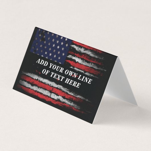 Add your own text on grunge American flag Visitekaartje (Voorkant)