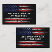 Add your own text on grunge American flag Visitekaartje (Voorkant / Achterkant)