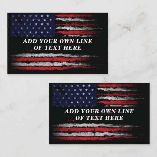 Add your own text on grunge American flag Visitekaartje (Voorkant / Achterkant)