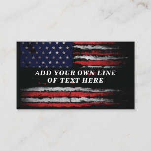 Add your own text on grunge American flag Visitekaartje