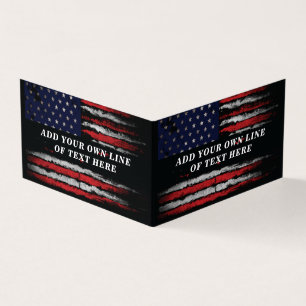 Add your own text on grunge American flag Visitekaartje