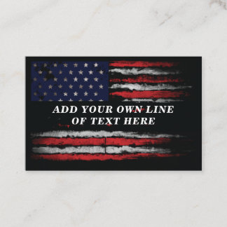 Add your own text on grunge American flag Visitekaartje