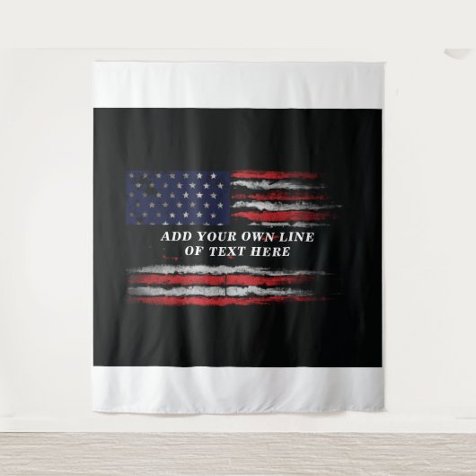 Add your own text on grunge American flag Wandkleed (Voorkant)